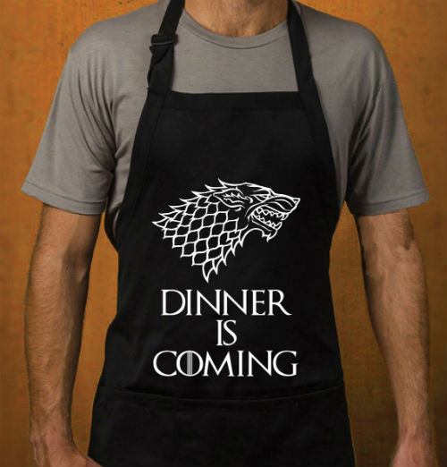 dinner is coming apron