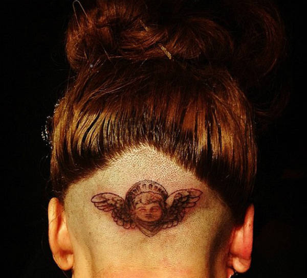 lady gaga head tattoo